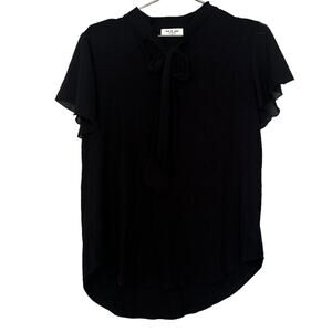 Kim and Cami Los Angeles tie at neck Black Top blouse size medium